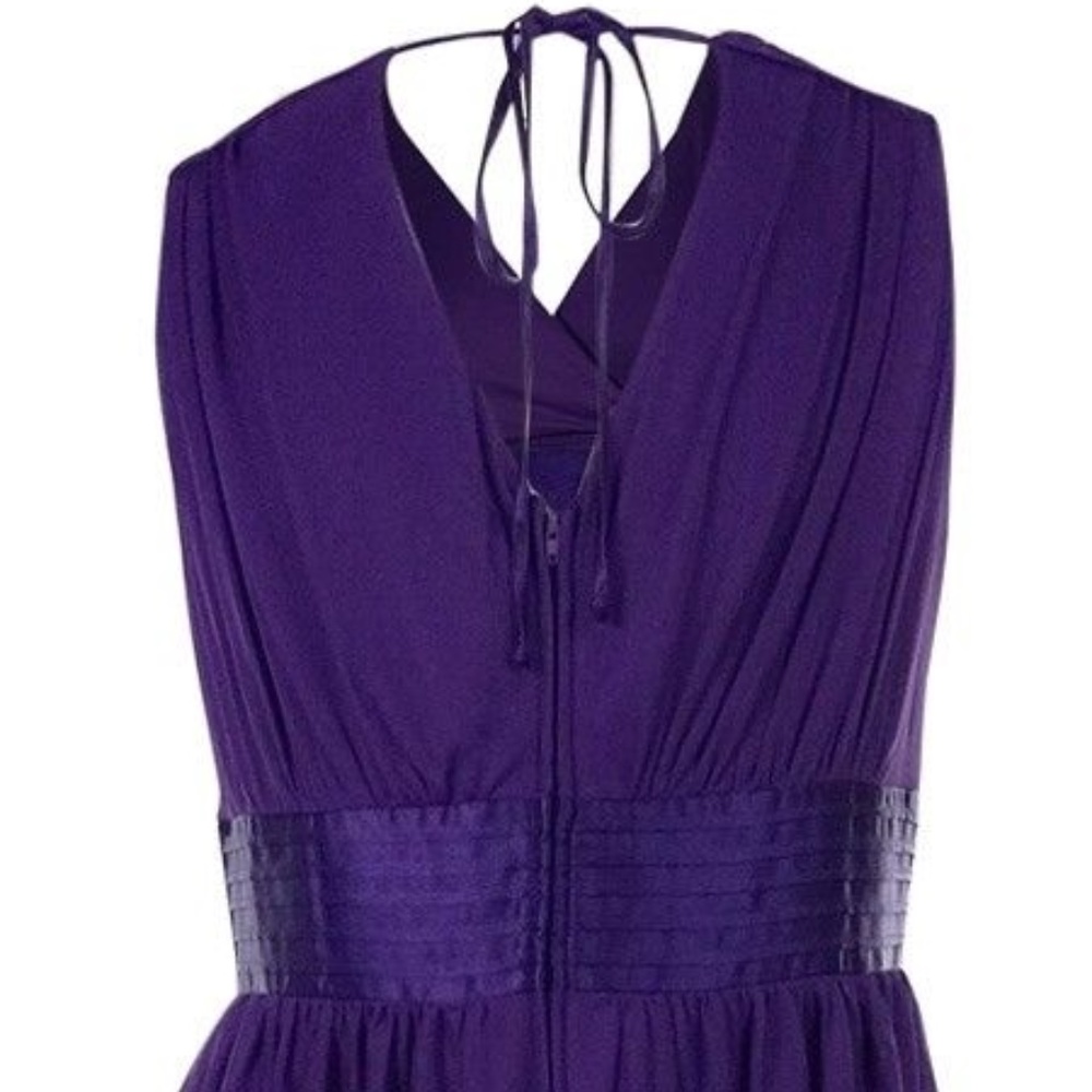 TRIXXI Satin Waist Chiffon Purple Dress XL - Picture 6 of 7